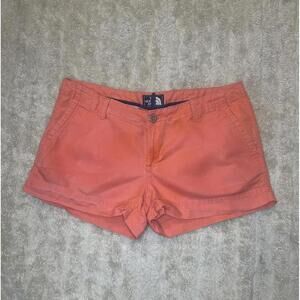 The North Face casual orange cotton/linen chino shorts Size 8